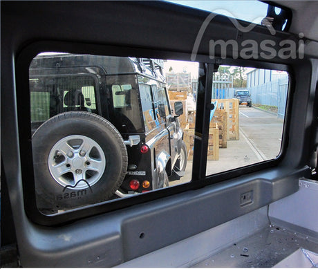 Tinted Sliding Panoramic Windows for Defender 90 - Pair - MASAI
