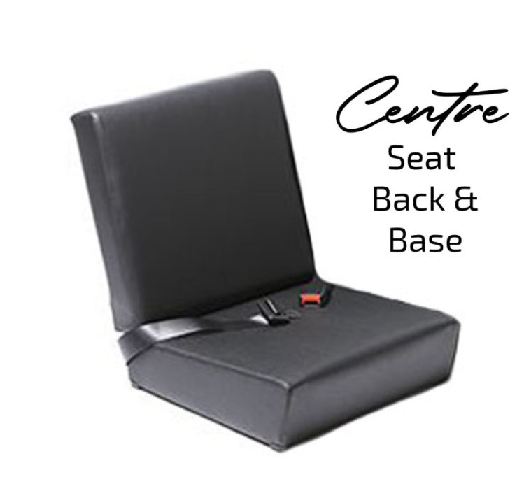 Central Seat Back and Base - Black Vinyl - EXMOOR TRIM