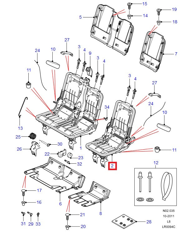 Frame Set - Rear Seat