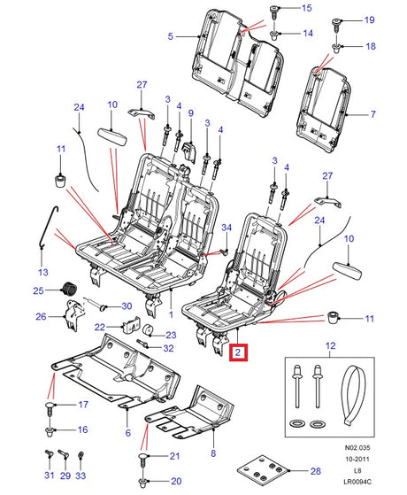 Frame Set - Rear Seat