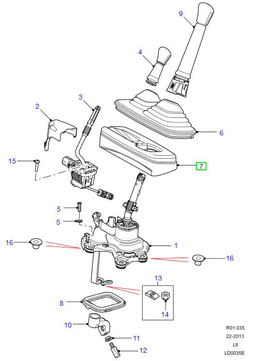 Gearbox and Transfer Box Lever Inner Gasket - GENUINE LAND ROVER