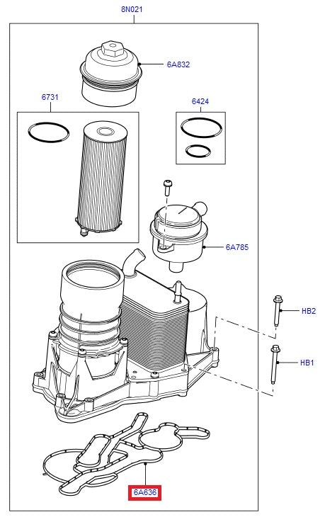 Oil filter housing lower o-ring - GENUINE LAND ROVER