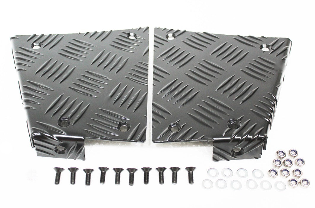 3mm Rear Corner Chequer Plate Kit - Black - Defender 90