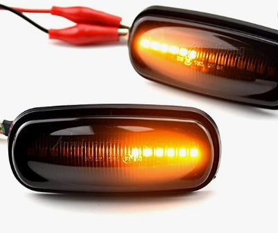 Pair of 2 Dynamic Amber Led Side Indicators - Transparent Crystal