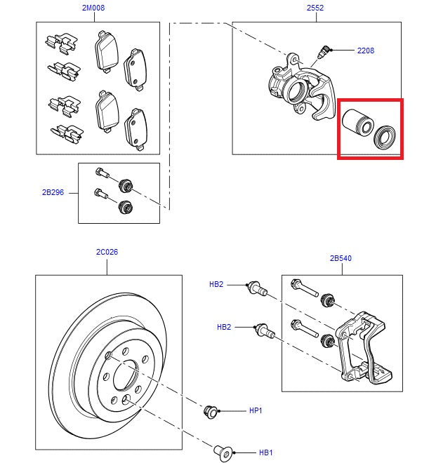 Rear Brake Caliper Repair Kit