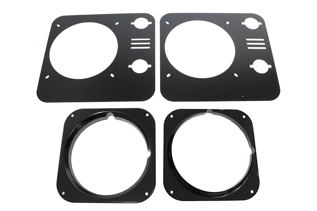 Retro Headlight Bezels - Slotted - Pair