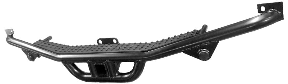 NAS Style Rear Step with 2 Inch Square Receiver with Black Rubber Tread Plate Suitable for Defender Vehicles