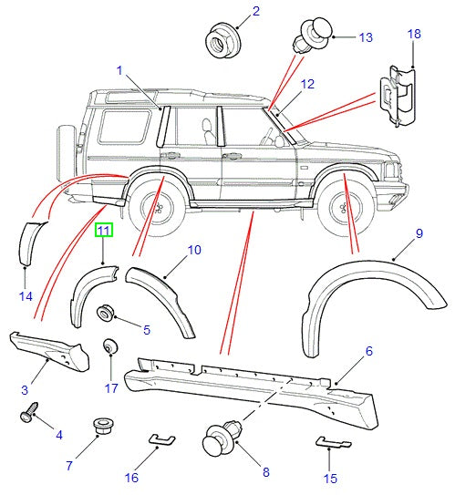 Wheelarch Flare Rear LH - ALLMAKES 4X4