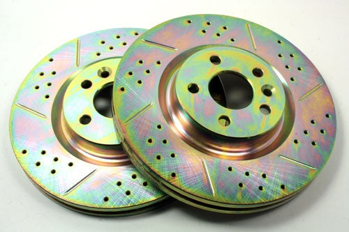 Front Drilled & Slotted Brake Discs - Pair