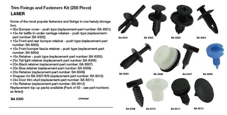 Trim Fixing and Fastener Set