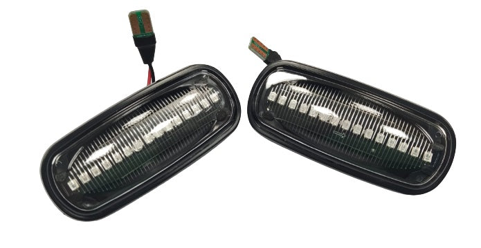 Pair of 2 Dynamic Amber Led Side Indicators - Transparent Crystal