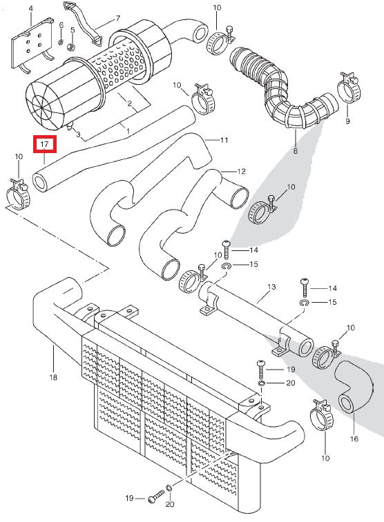 Hose - Intercooler to Manifold - SANTANA