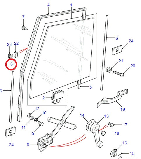 Channel assy door vertical