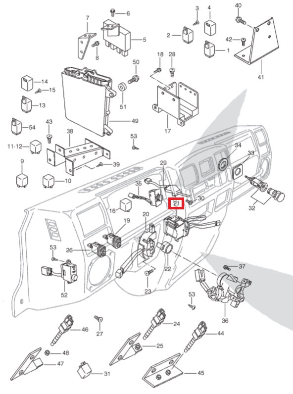 Windshield Wiper Switch and Lights Assembly