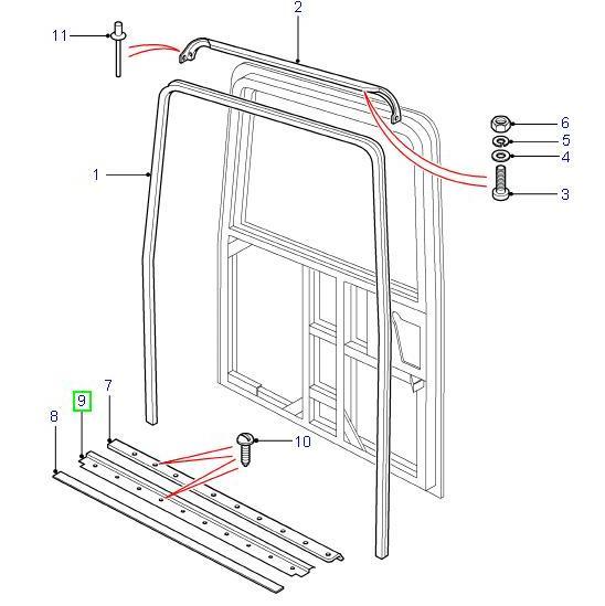 Rear Door Mat Retainer Black