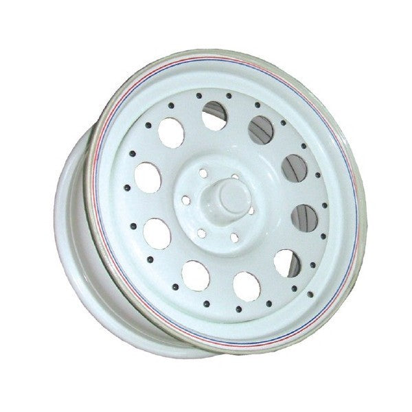 White Modular Steel Wheel 8x15" ET -24 for TOYOTA / MITSUBISHI / NISSAN