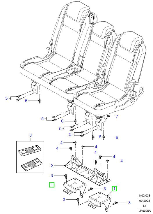 Second Row Seat Anchor Reinforcement - GENUINE LAND ROVER