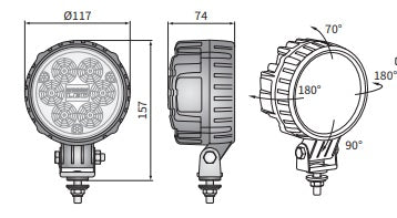 019.CDC3.51807 - LED Driving Lamp With built-in Deutsch DT04-2P Connector - WESEM - UNIT
