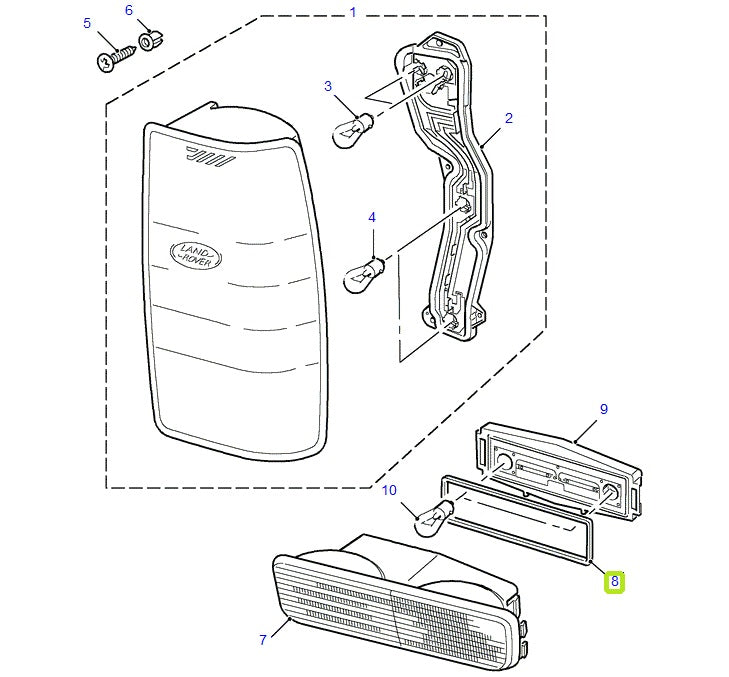 Gasket rear stop flasher lamp