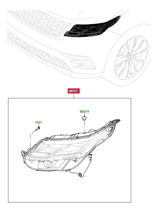 Headlight Assembly - LHD - LH - GENUINE LAND ROVER