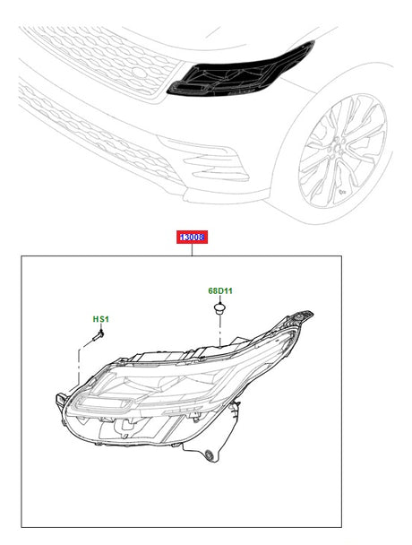 Headlight Assembly - LHD - LH - GENUINE LAND ROVER
