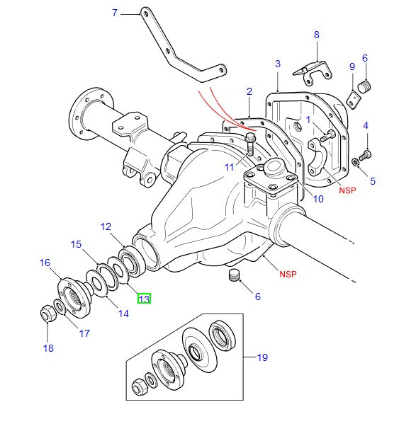 Washer - Rear Axle - Differential Output - GENUINE LAND ROVER