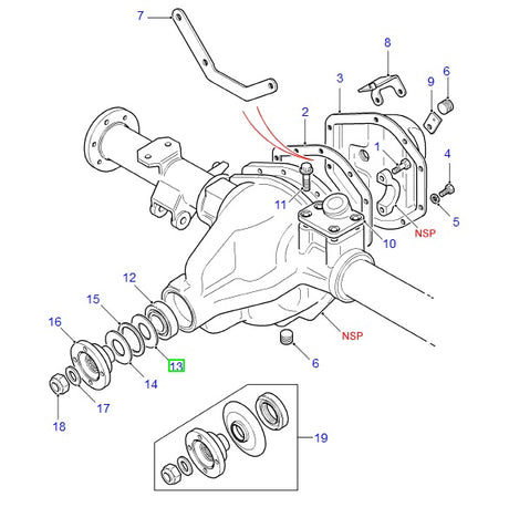Washer - Rear Axle - Differential Output - GENUINE LAND ROVER