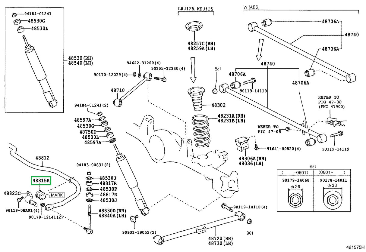 Rear stabilizer bar bushing