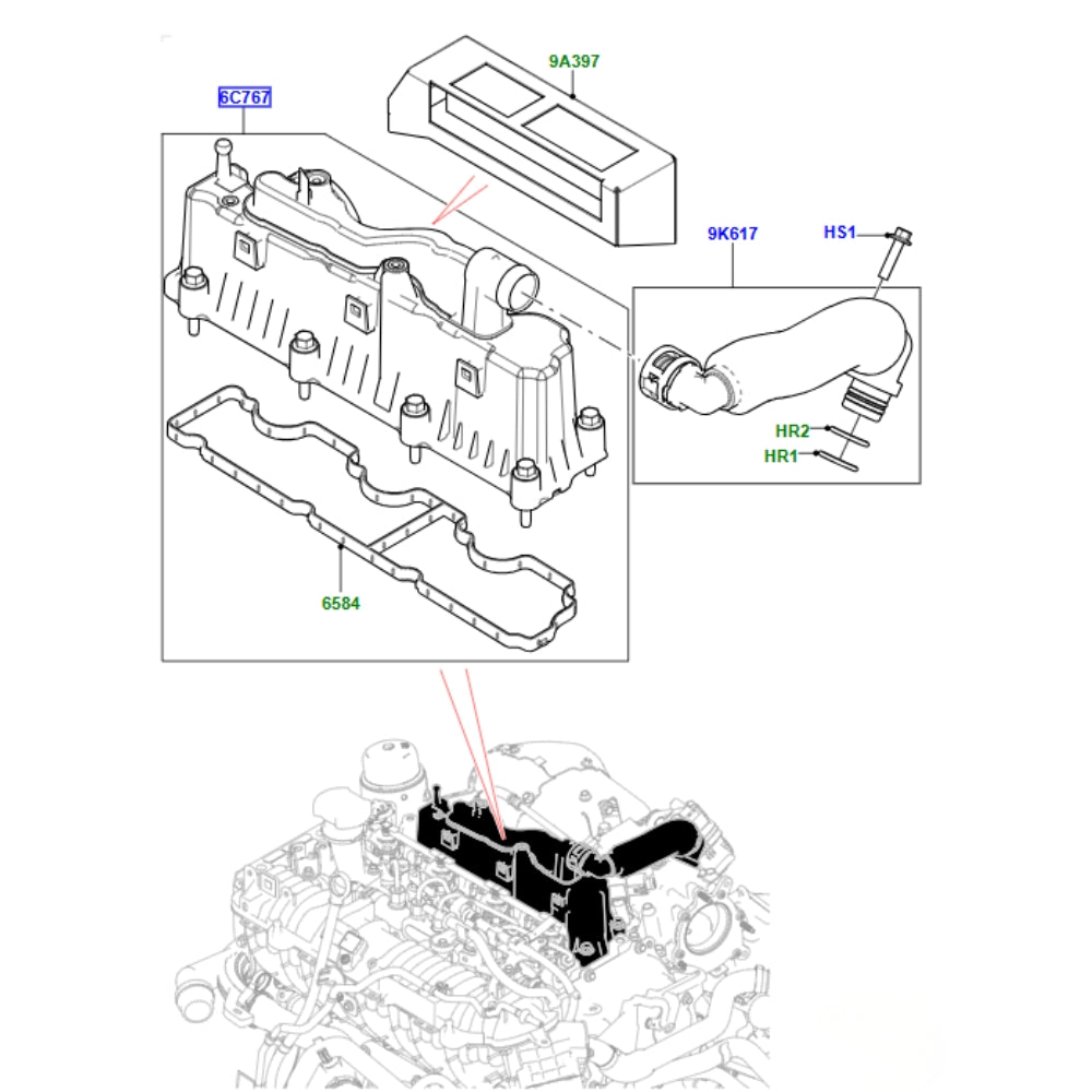 Cylinder Head Cover - Crankcase Breather - SKV