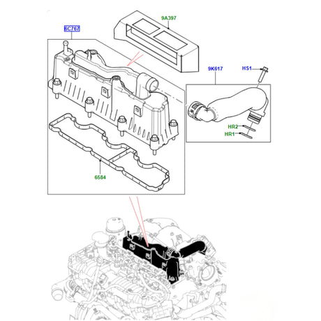 Cylinder Head Cover - Crankcase Breather - SKV