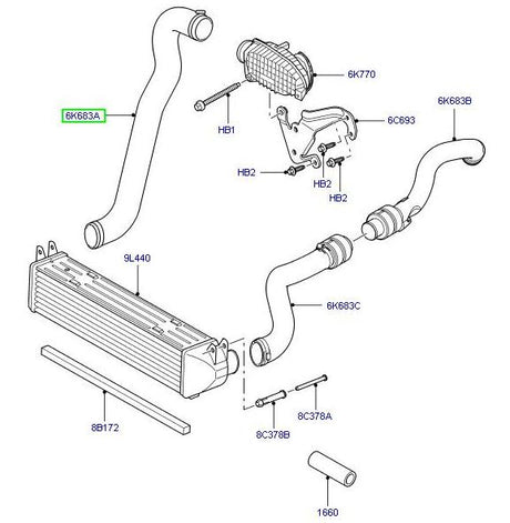 Intercooler Hose - Right Side