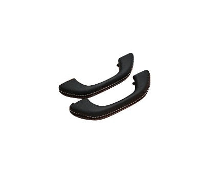 Black Leather Door Handles with White Stitch - Suitable for Defender 90, 110 and 130 (plus Puma) vehicles