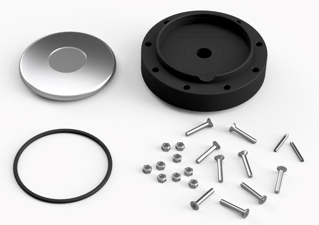 Steering wheel boss kit - 48 spline - large - silver - exmoor trim