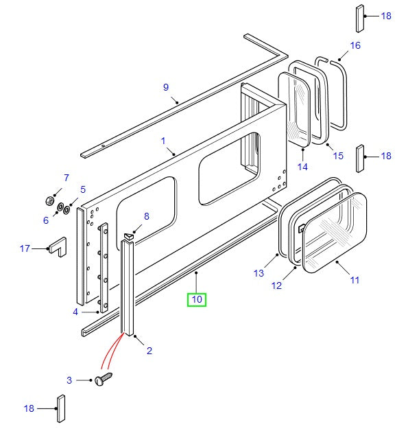 Bottom Seal - Rear Upper Window