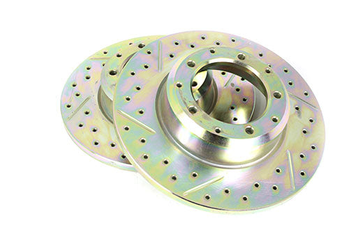 Rear Brake Disc - Drilled and grated - Pair - TERRAFIRMA