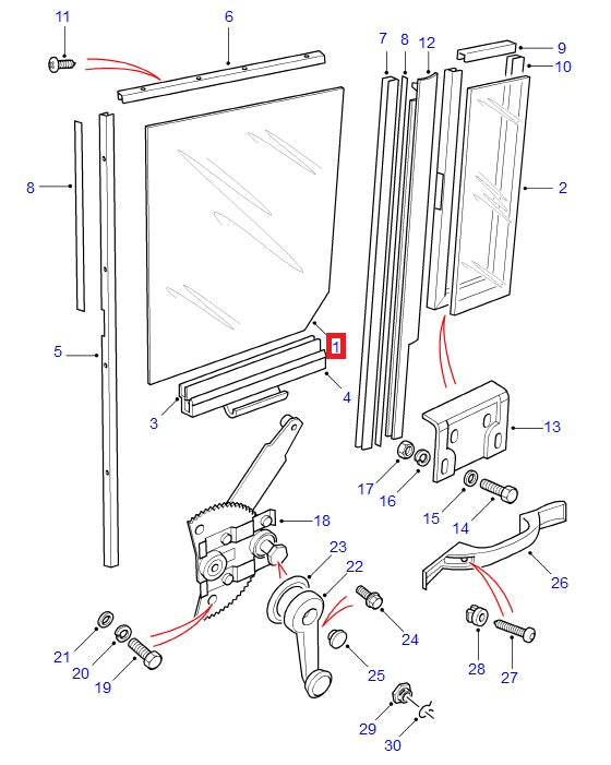 Glass Door - Side Rear - RH