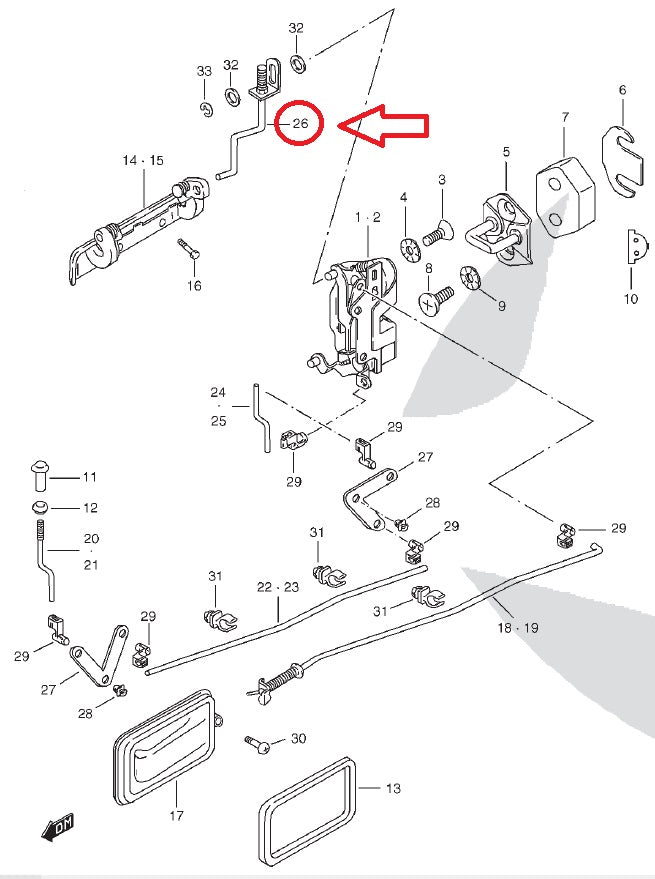 Rear Door Latch
