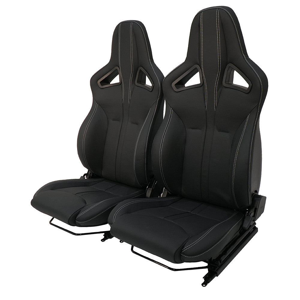 Pair of Elite Sport Vinyl Heated Seats - White Stitching