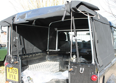 3/4 Hood (Cab Fit) Black Canvas (WSW) - EXMOOR TRIM