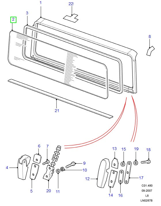 Windscreen tinted unheated
