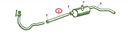 Intermediate Exhaust Pipe - Series II/III Diesel - O.E.M.