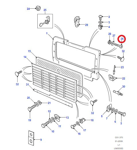 Screw From Latch to Bodywork