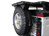 Spare wheel mounted shelf