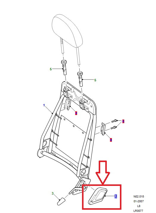 Outer seat mechanism cover RH - GENUINE LAND ROVER
