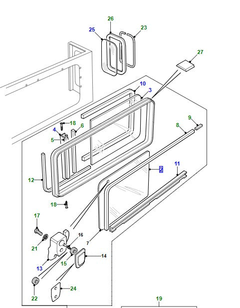 Side Sliding Glass - Front - Tinted - GENUINE LAND ROVER