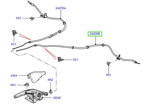 Cable assy - parking brake - f2 - li