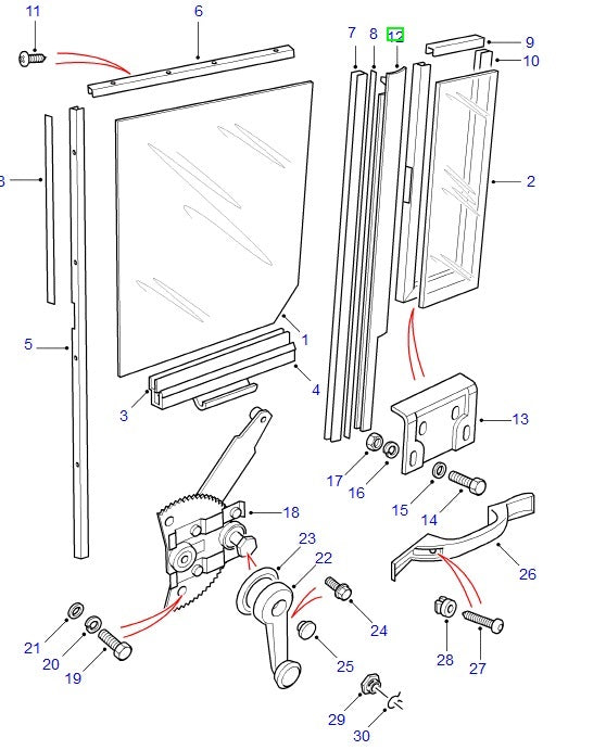 Channel - door glass - lh