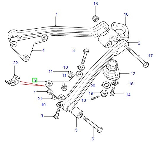 Bracket - rear suspension link - lh