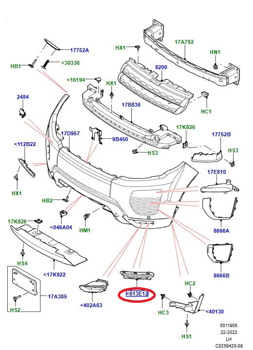 Fog Light Trim - Left Side - GENUINE LAND ROVER