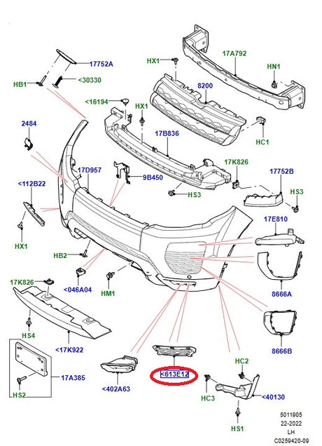 Fog Light Trim - Left Side - GENUINE LAND ROVER